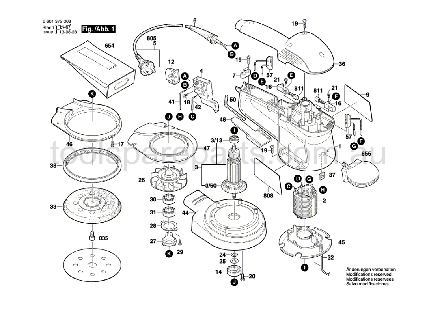 Bosch GEX 125 A 0601372037  Diagram 1