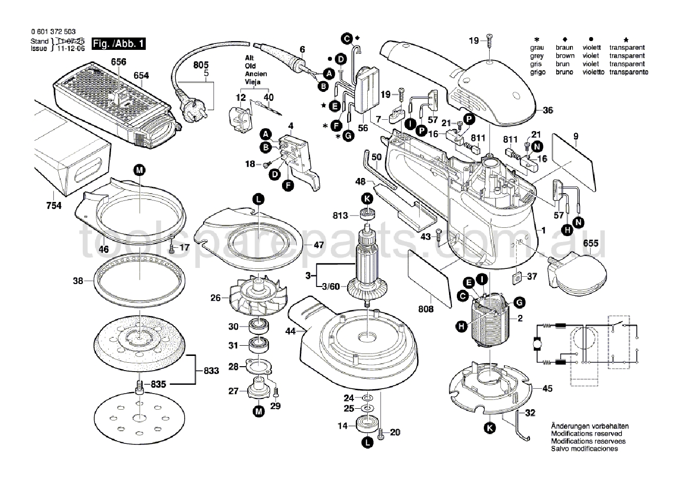 Bosch GEX 125 AC 0601372537  Diagram 1