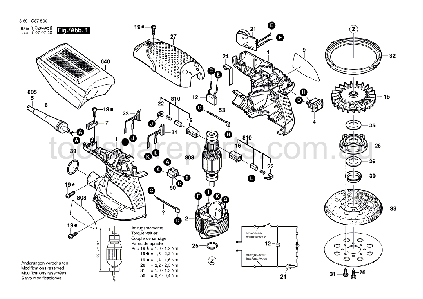 Bosch GEX 125-1 AE 3601C87540  Diagram 1