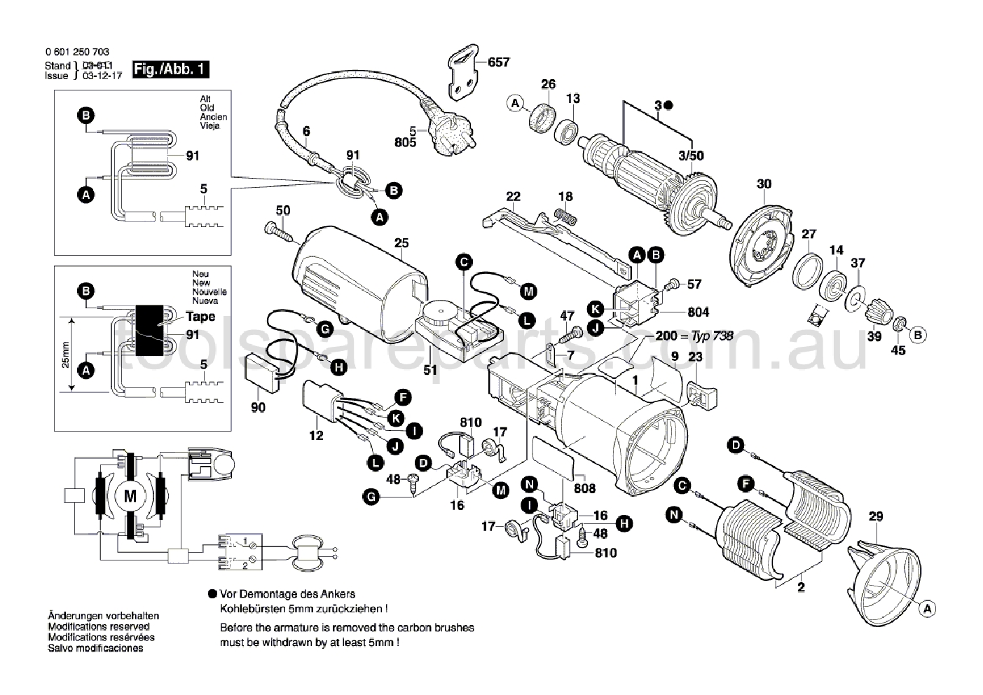 Bosch GEX 150 TURBO 0601250737  Diagram 1
