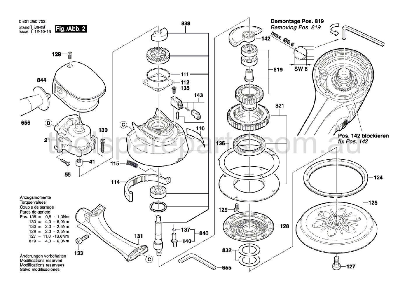 Bosch GEX 150 TURBO 0601250737  Diagram 2