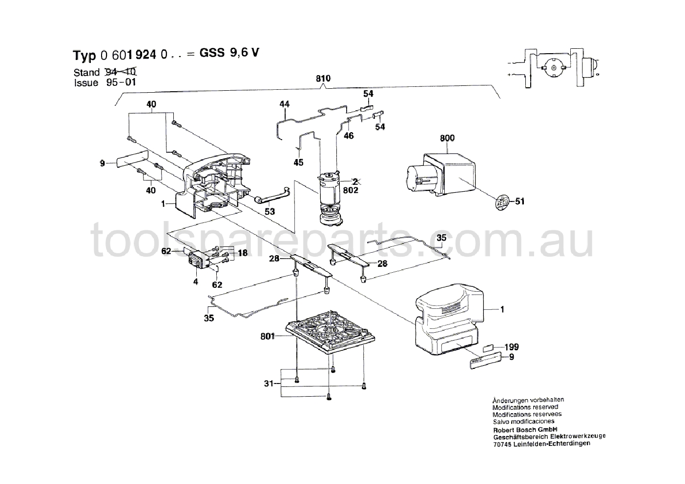 Bosch GSS 9.6 V 0601924037  Diagram 1