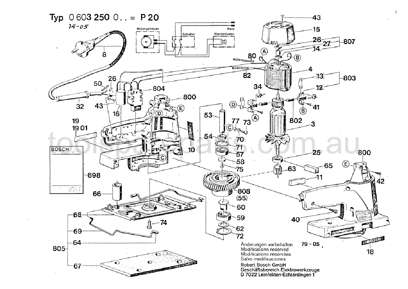 Bosch P 20 0603250037  Diagram 1