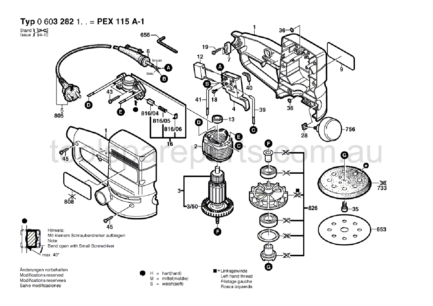 Bosch PEX 115 A-1 0603282137  Diagram 1