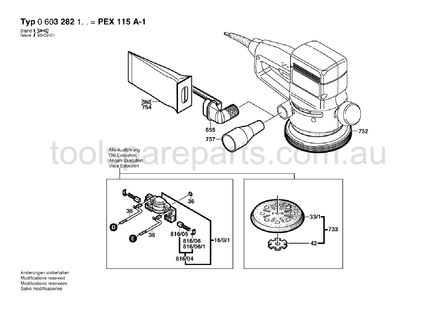 Bosch PEX 115 A-1 0603282137  Diagram 2