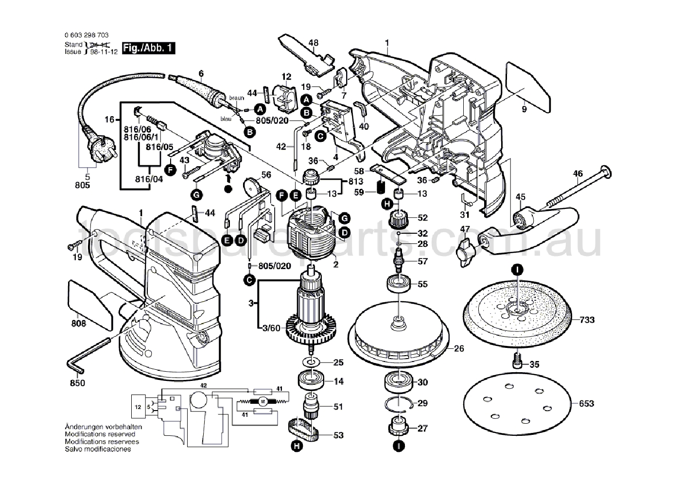 Bosch PEX 15 AE 0603298737  Diagram 1