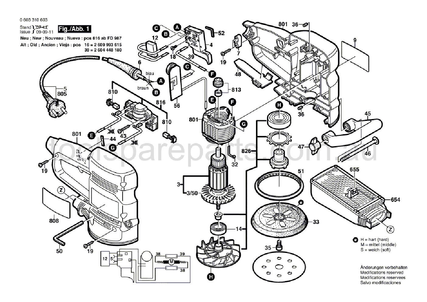 Bosch PEX 400 AE 0603310637  Diagram 1