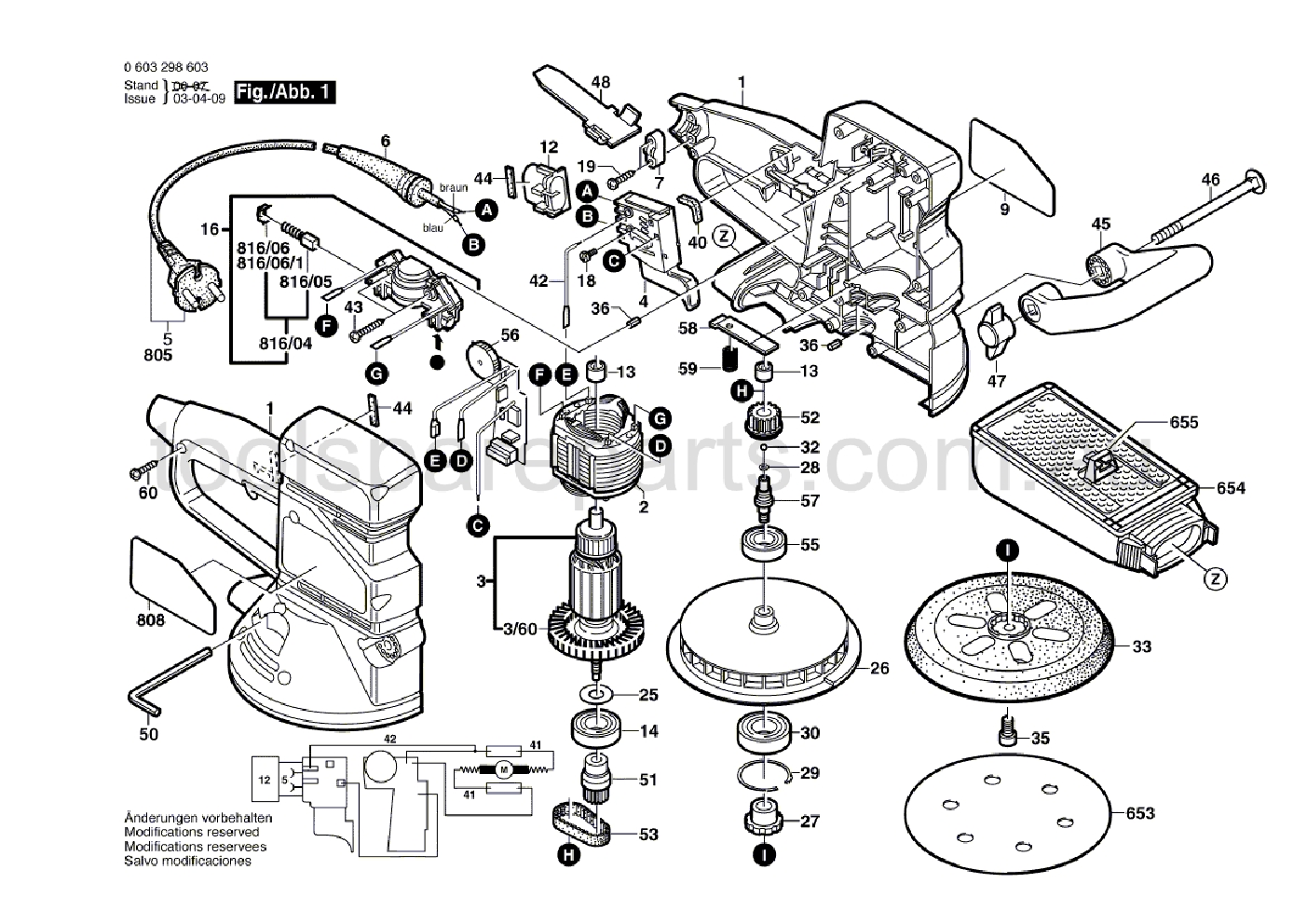 Bosch PEX 420 AE 0603298637  Diagram 1