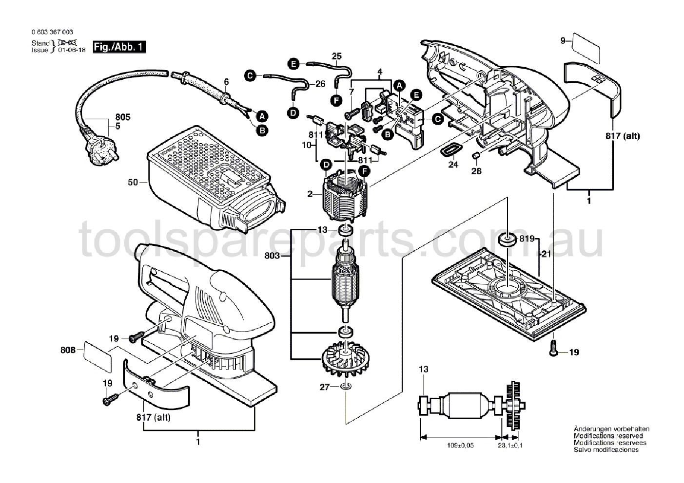 Bosch PSS 180 A 0603367037  Diagram 1