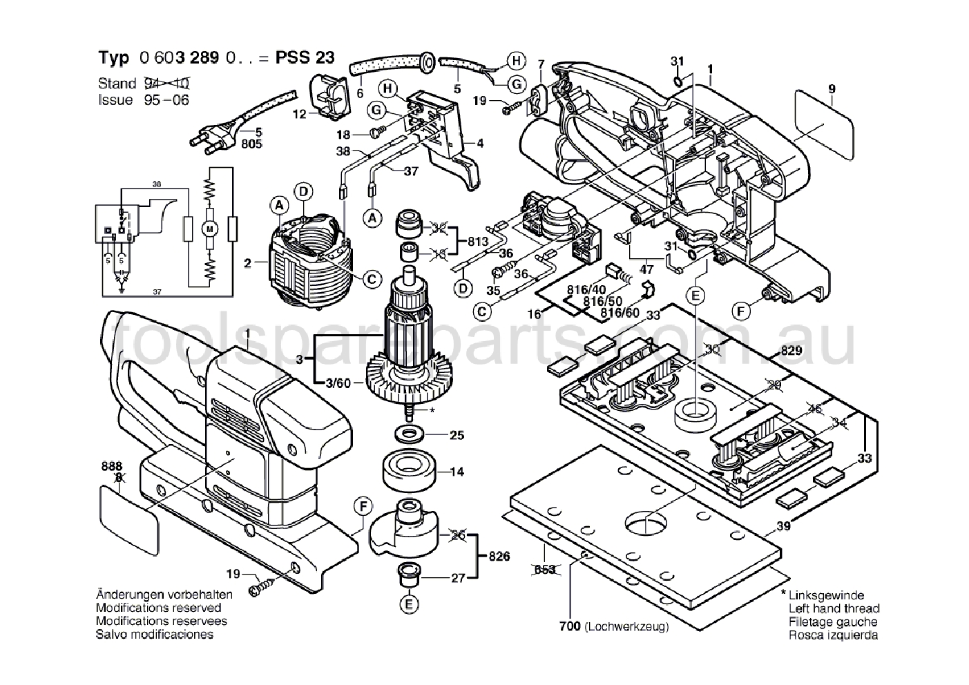 Bosch PSS 23 0603289037  Diagram 1