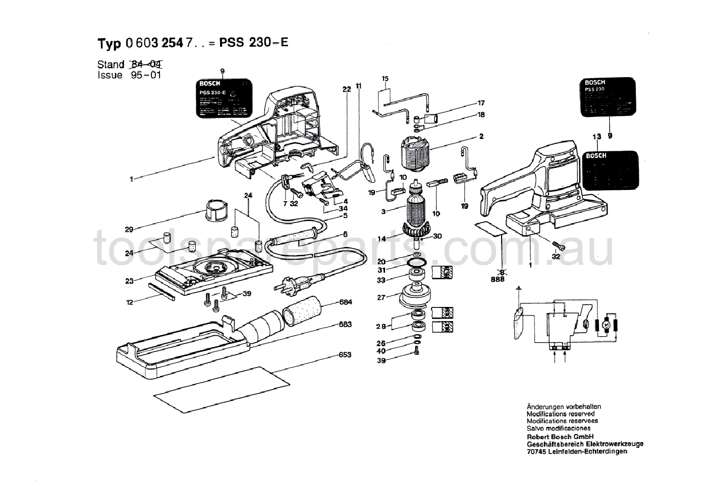 Bosch PSS 230 E 0603254737  Diagram 1