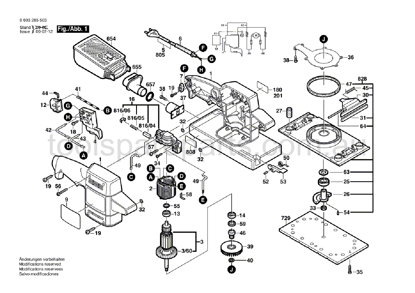 Bosch PSS 28 AE 0603285537  Diagram 1