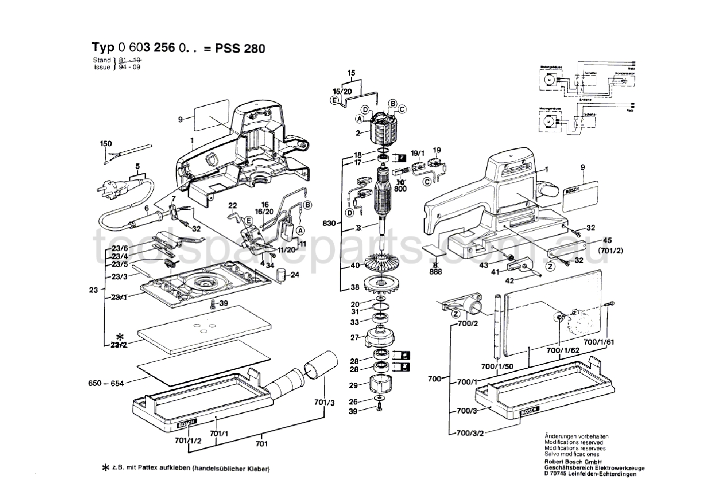 Bosch PSS 280 0603256037  Diagram 1