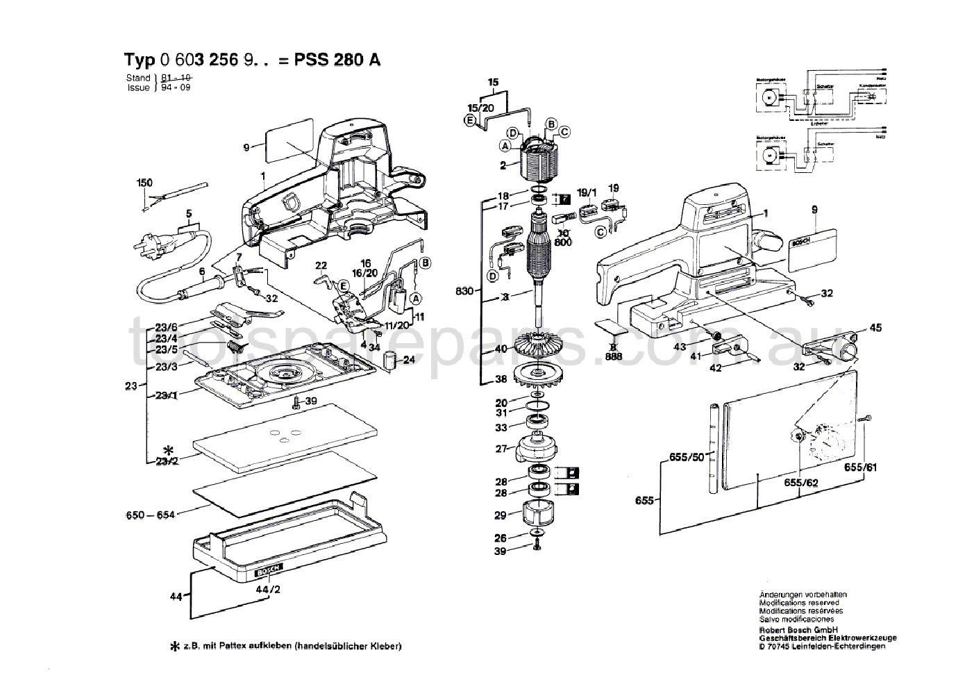 Bosch PSS 280 A 0603256937  Diagram 1