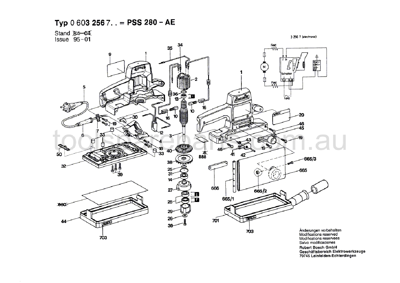 Bosch PSS 280 AE 0603256737  Diagram 1
