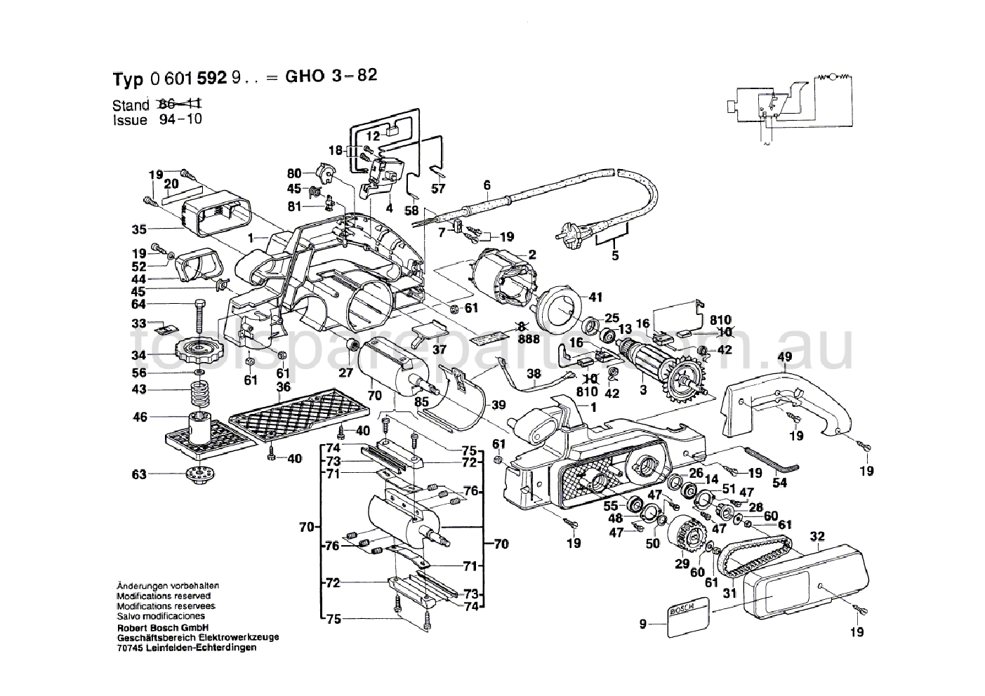Bosch GHO 3-82 0601592937  Diagram 1