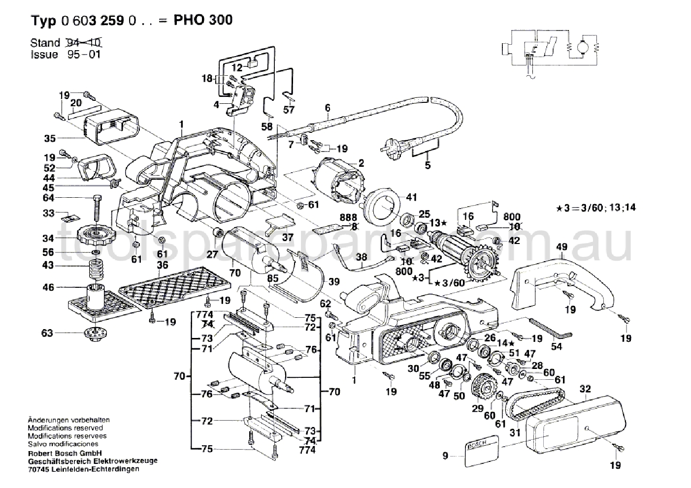 Bosch PHO 300 0603259037  Diagram 1