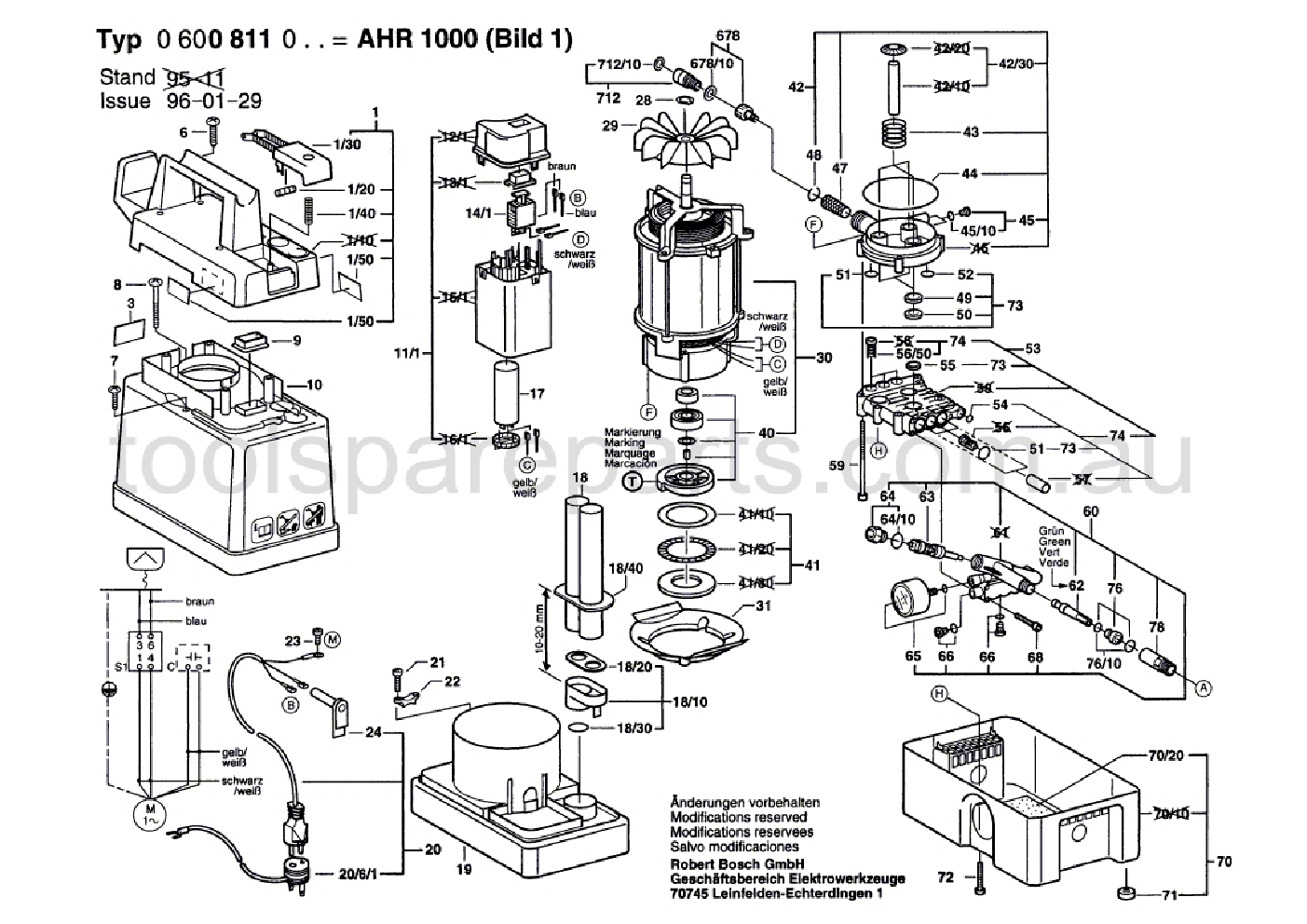 Bosch AHR 1000 0600811037  Diagram 1