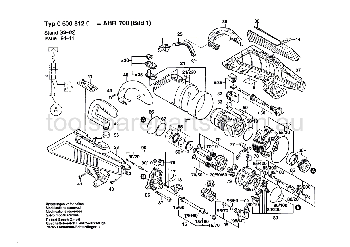 Bosch AHR 700 0600812037  Diagram 1