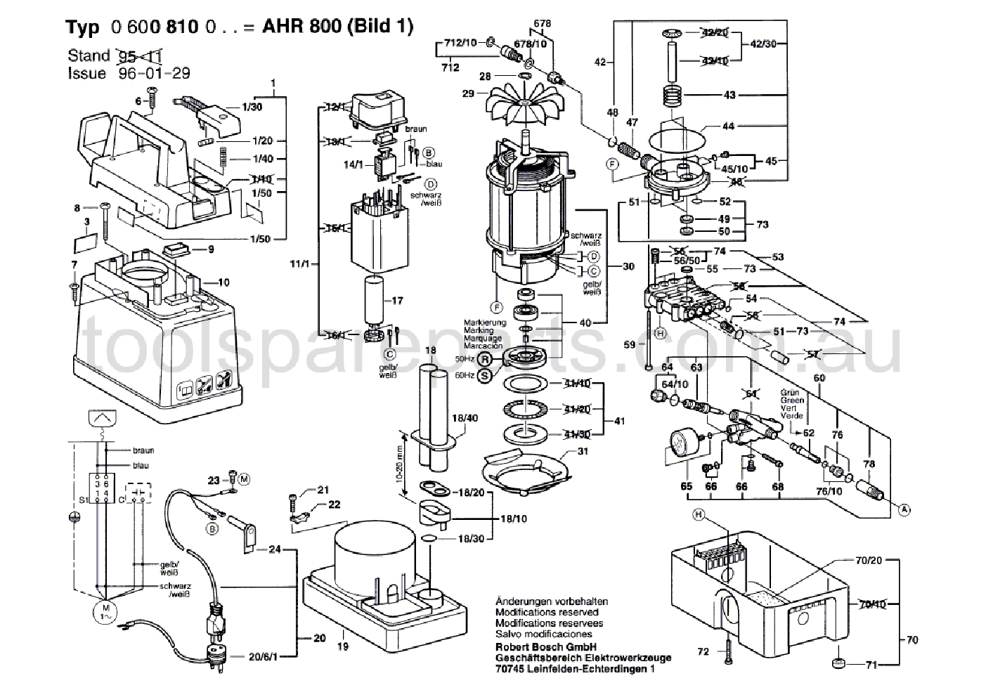 Bosch AHR 800 0600810037  Diagram 1