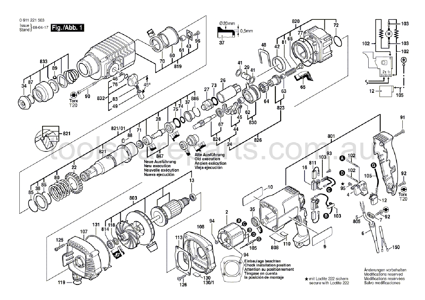 Bosch GAH 500 DSE 0611221537  Diagram 1