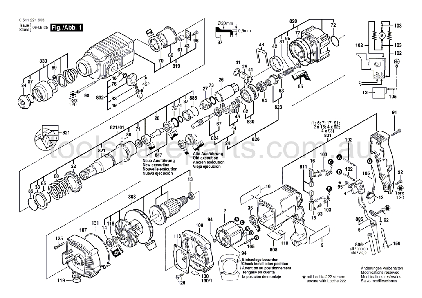 Bosch GAH 500 DSE 0611221637  Diagram 1