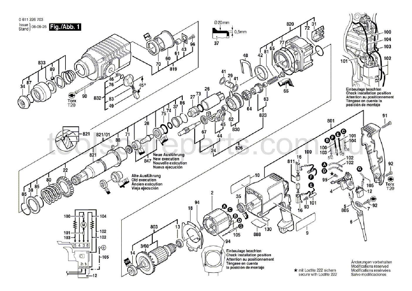 Bosch GBH 2 SR 0611226737  Diagram 1