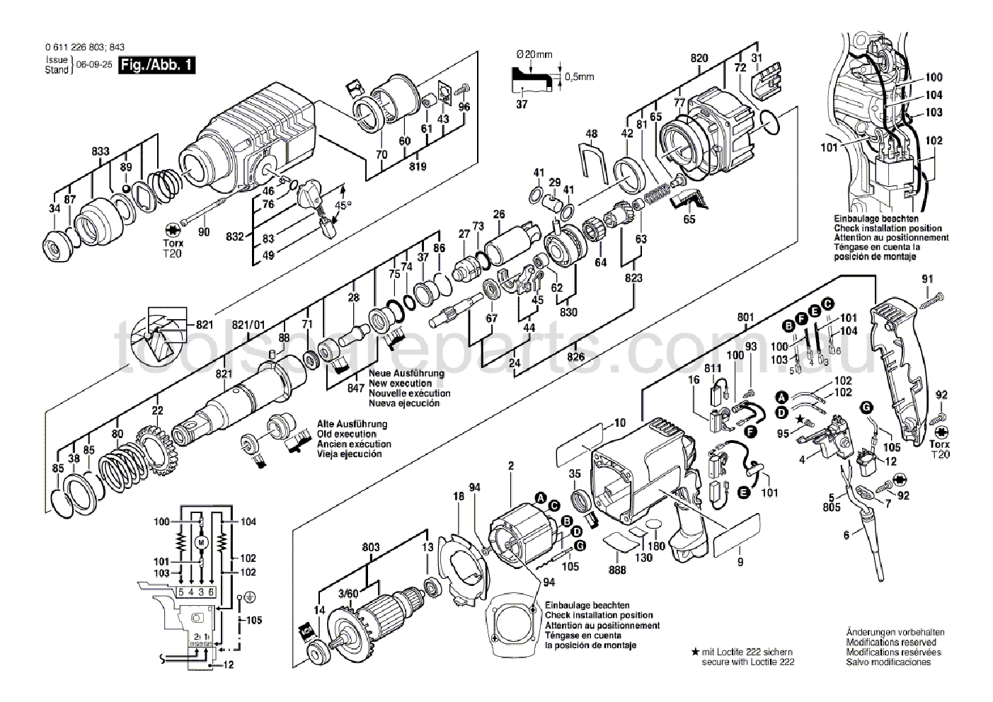 Bosch GBH 2 SR 0611226837  Diagram 1
