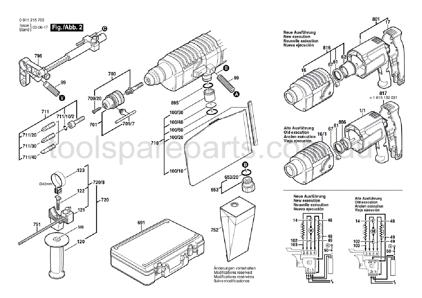 Bosch GBH 2-20 REA 0611215737  Diagram 2
