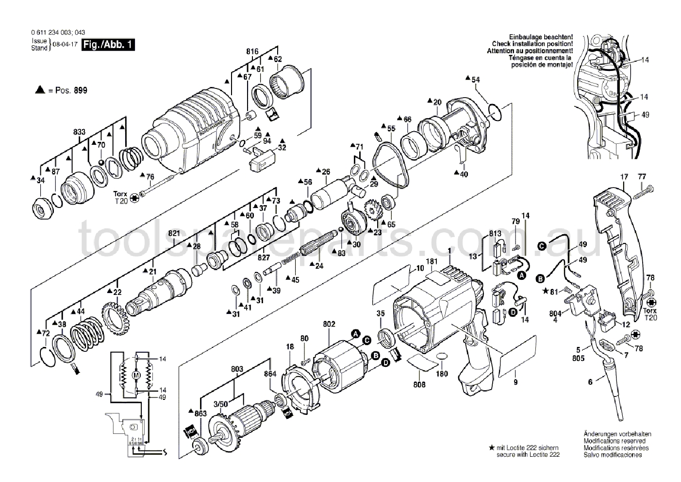 Bosch GBH 2-20 S 0611234037  Diagram 1