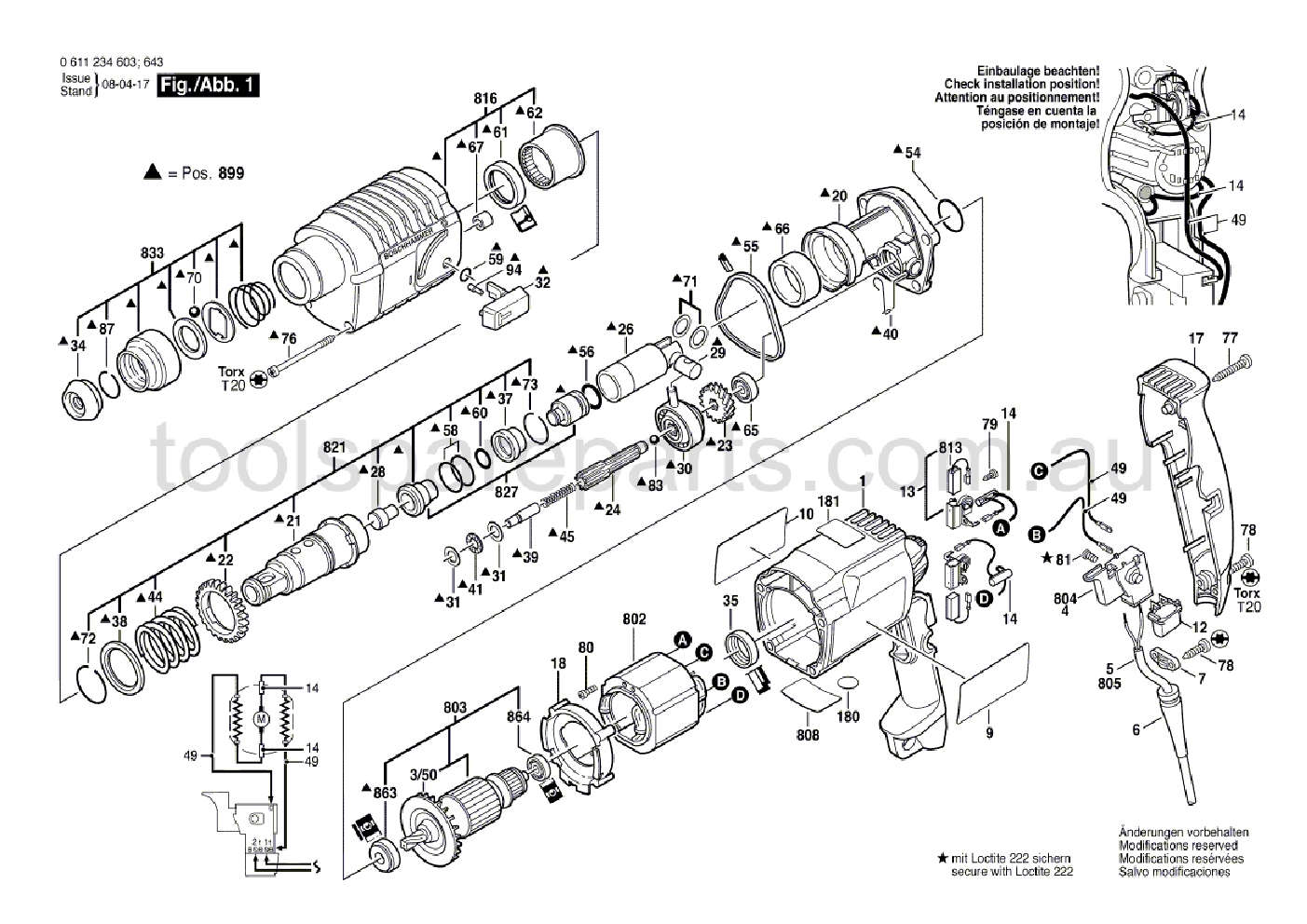 Bosch GBH 2-20 SE 0611234637  Diagram 1