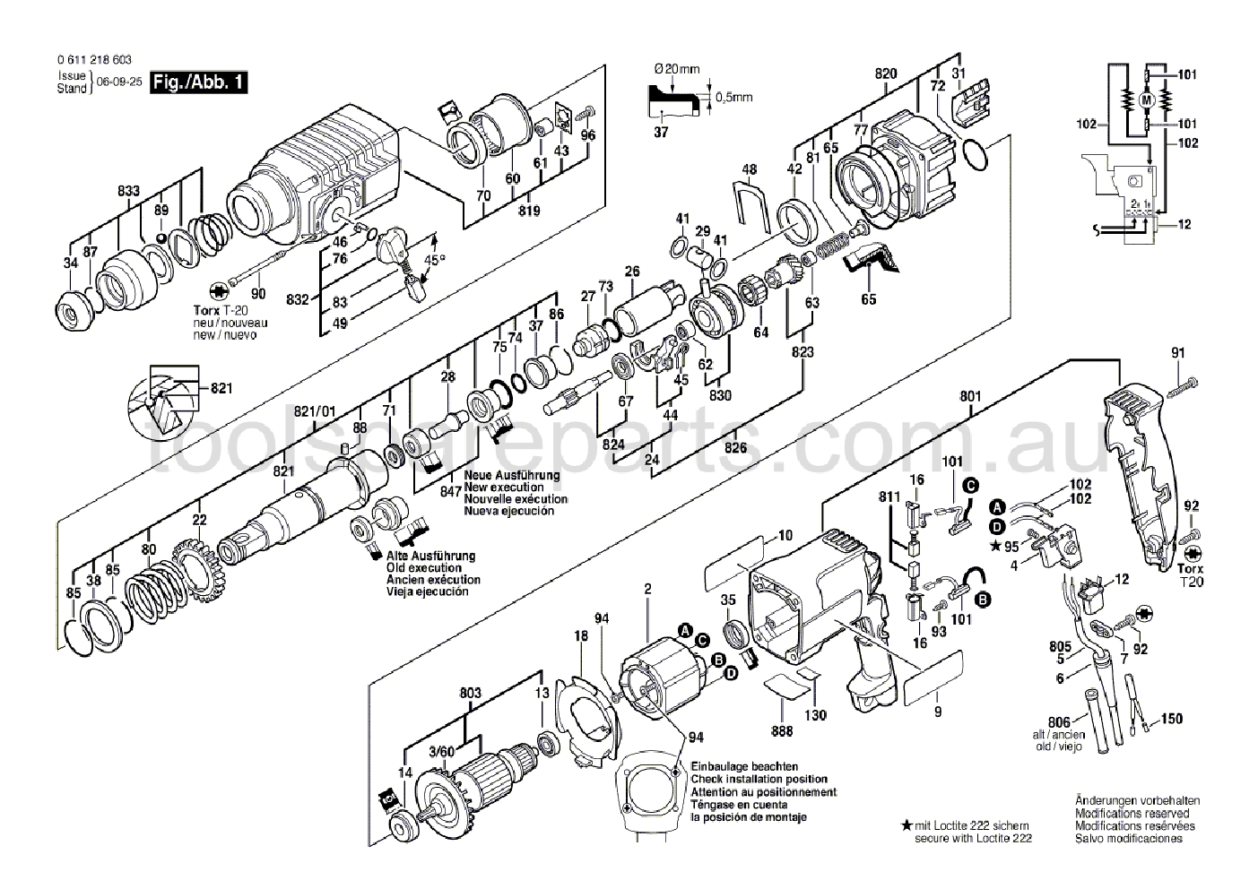 Bosch GBH 2-24 DSE 0611218637  Diagram 1
