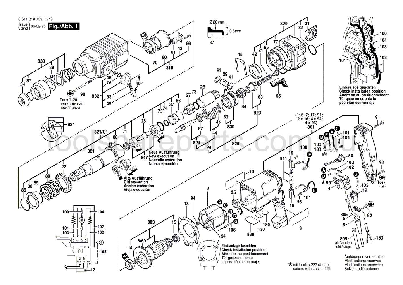 Bosch GBH 2-24 DSR 0611218737  Diagram 1