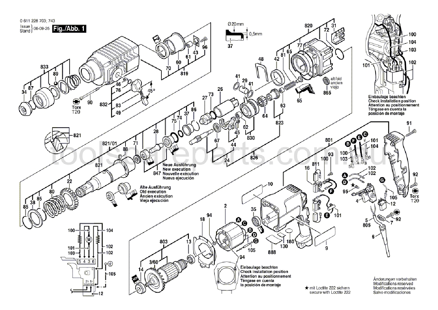 Bosch GBH 2-24 DSR 0611228737  Diagram 1