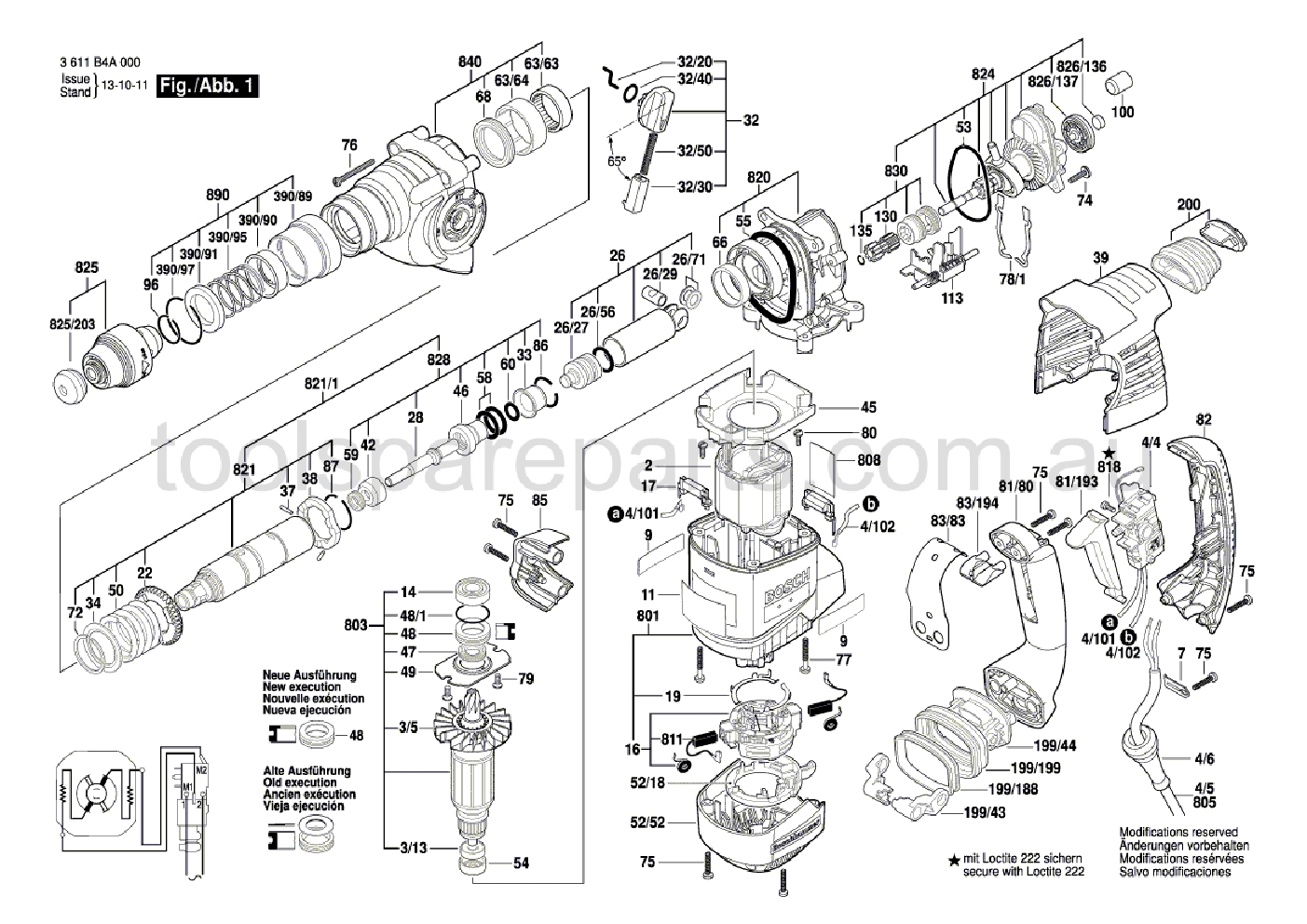 Bosch GBH 3-28 DFR 3611B4A040  Diagram 1