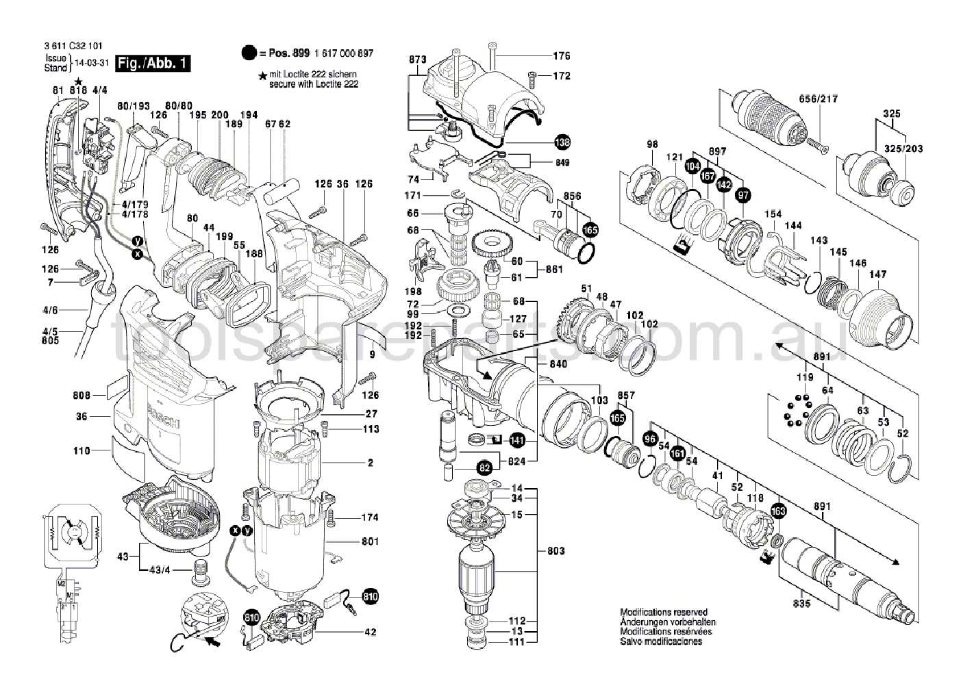 Bosch GBH 4-32 DFR 3611C32141  Diagram 1