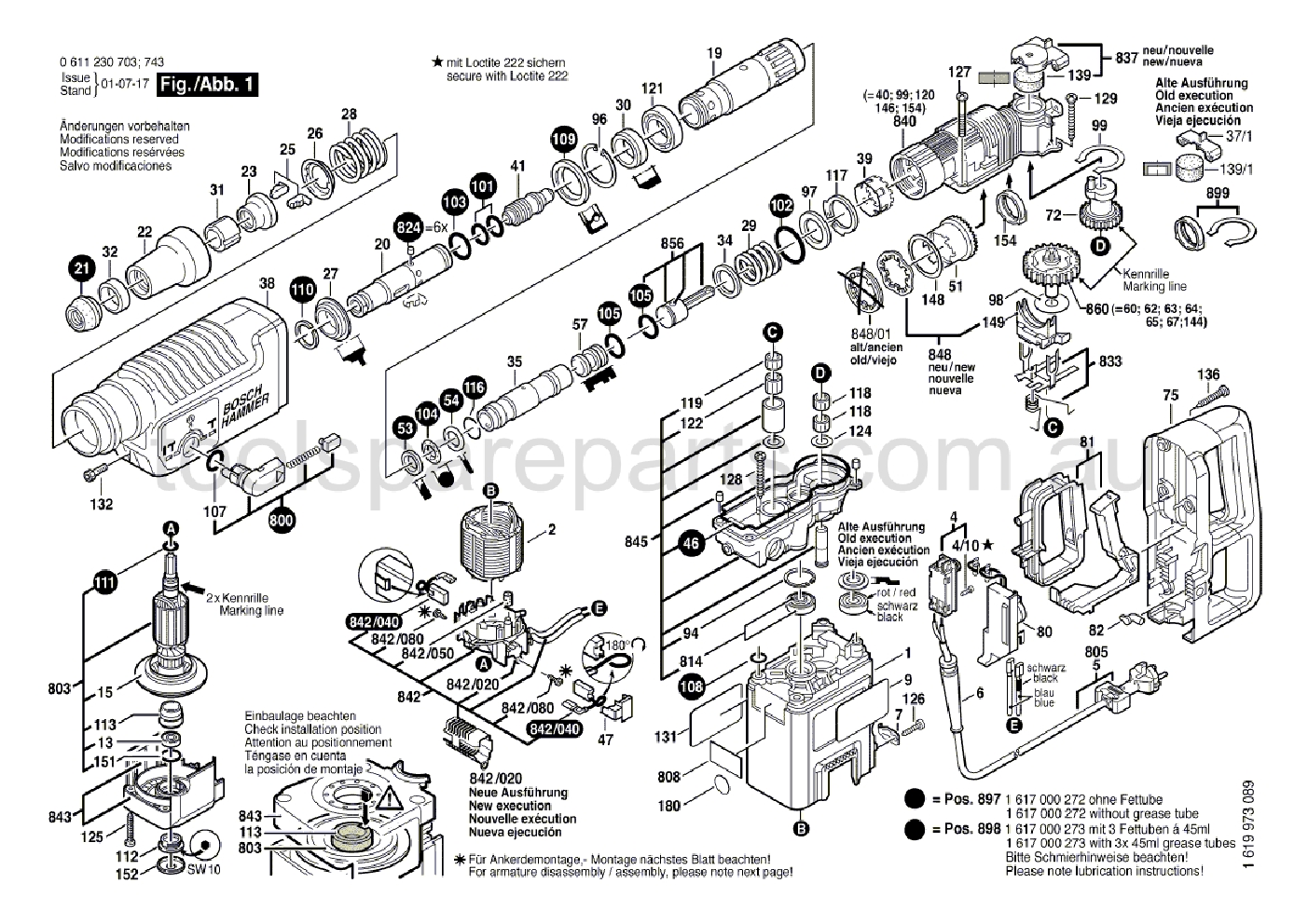 Bosch GBH 5 DCE 0611230737  Diagram 1