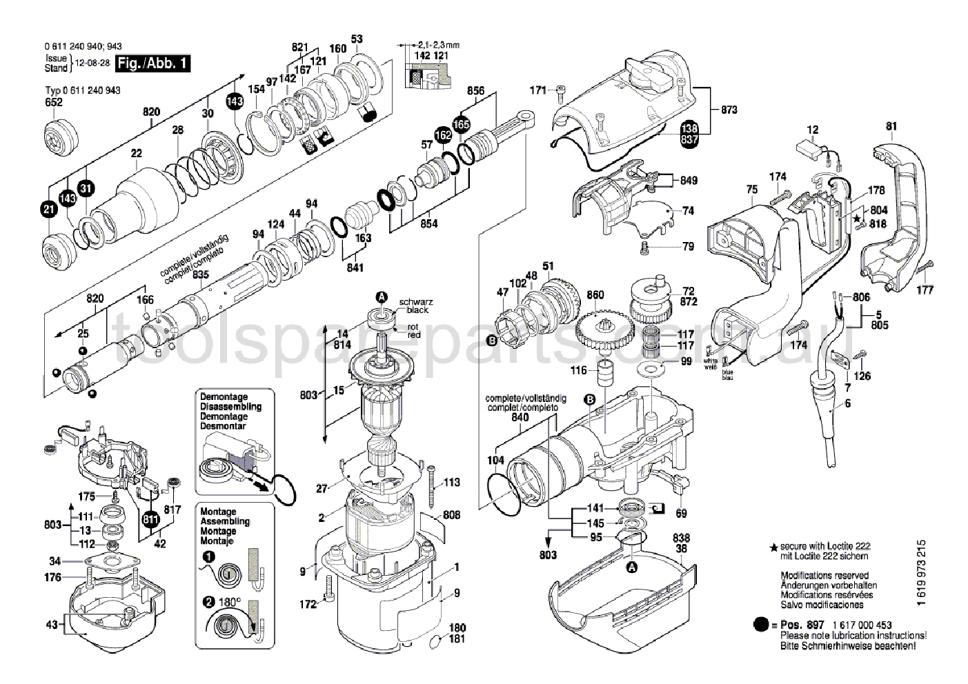 Bosch GBH 5-38 X 0611240906  Diagram 1
