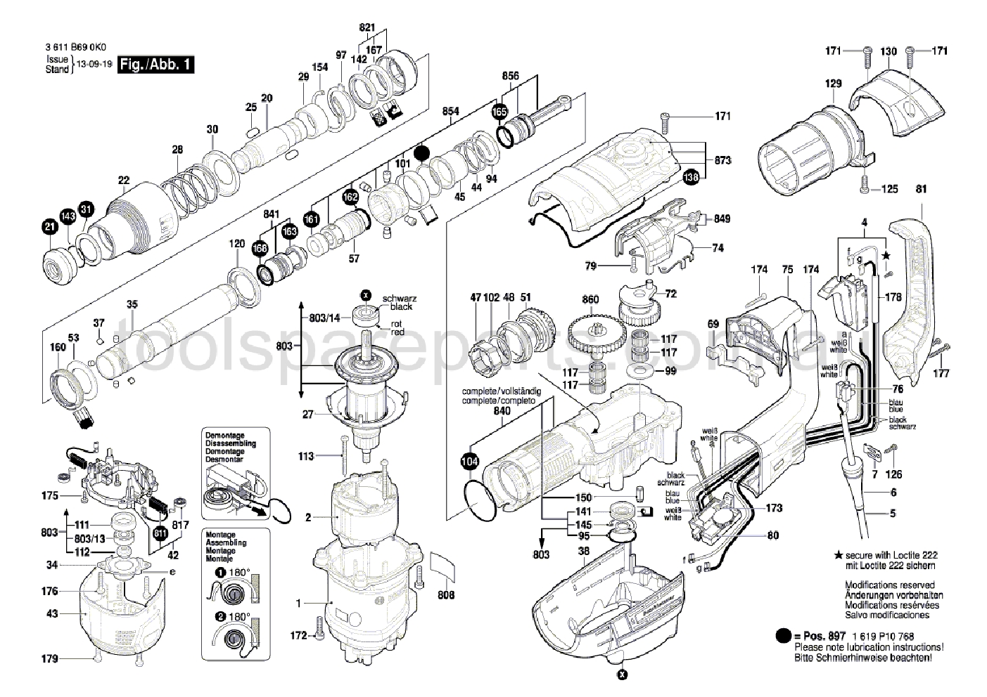 Bosch GBH 5-40 D 3611B69040  Diagram 1