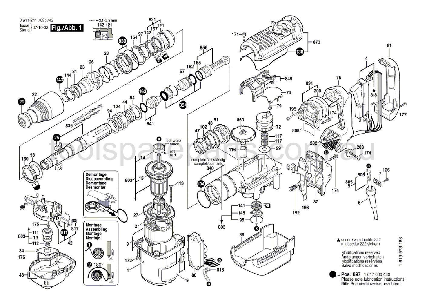 Bosch GBH 5-40 DE 0611241737  Diagram 1
