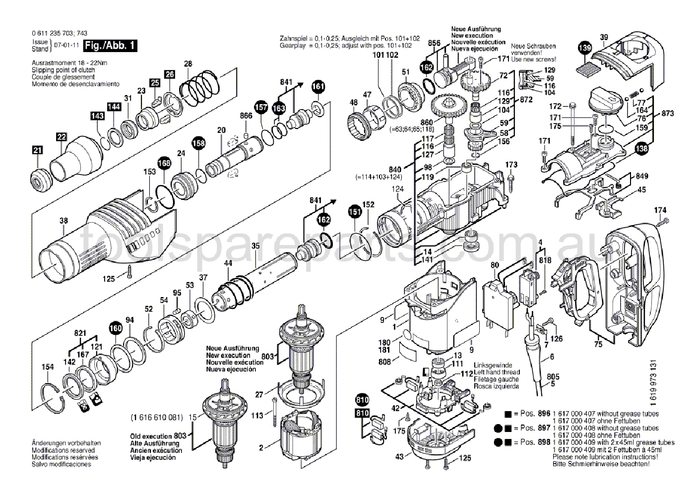 Bosch GBH 7 DE 0611235737  Diagram 1