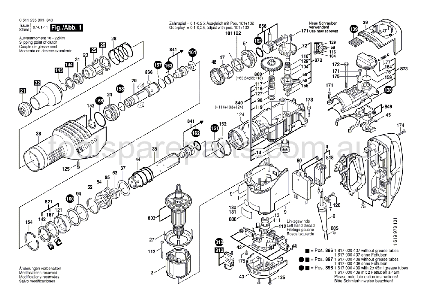 Bosch GBH 7-45 DE 0611235837  Diagram 1