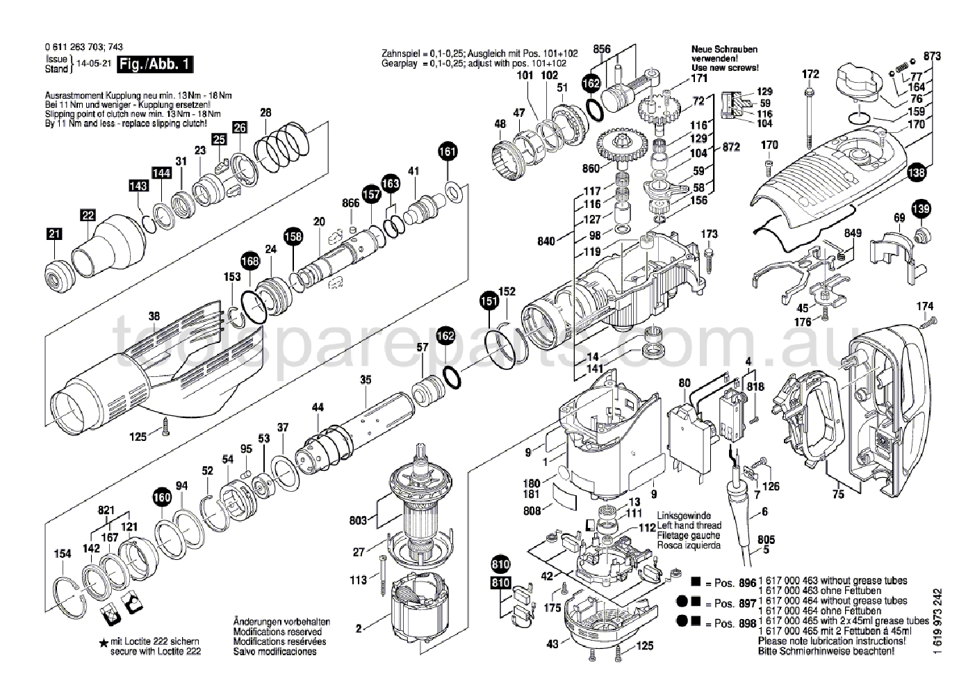 Bosch GBH 7-46 DE 0611263737  Diagram 1