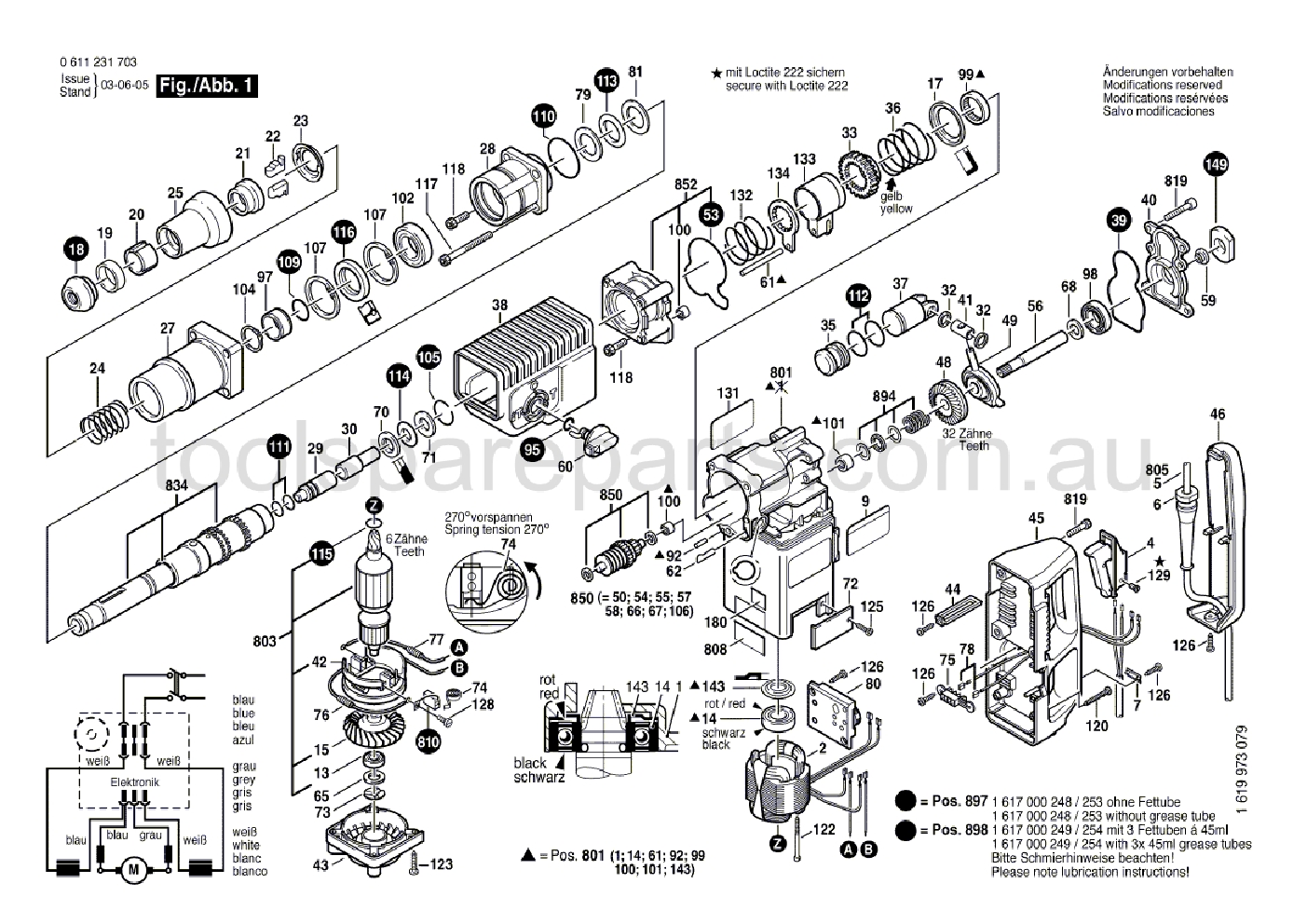 Bosch GBH 8 DCE 0611231737  Diagram 1