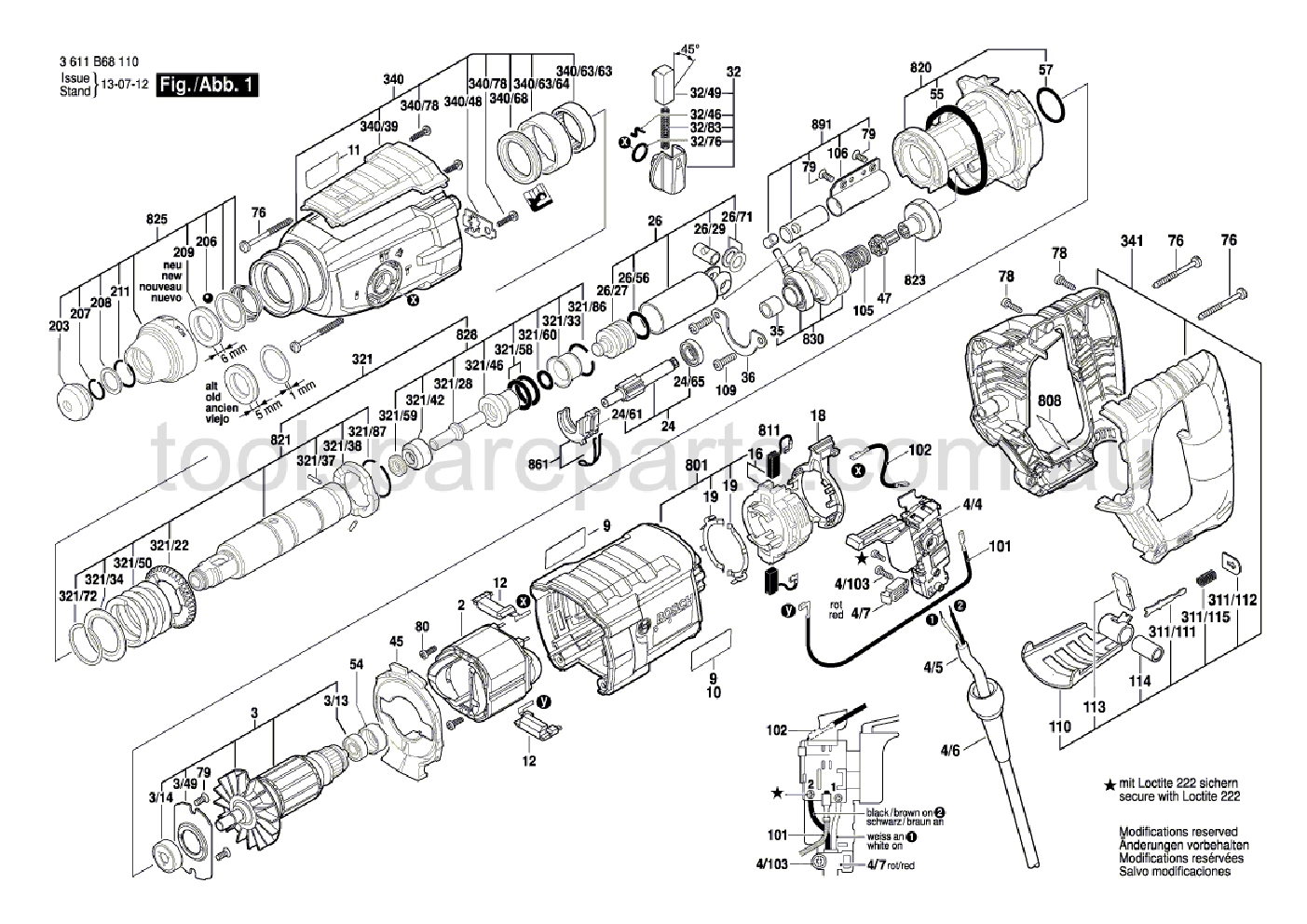 Bosch GBH2-28 DBV 3611B68140  Diagram 1