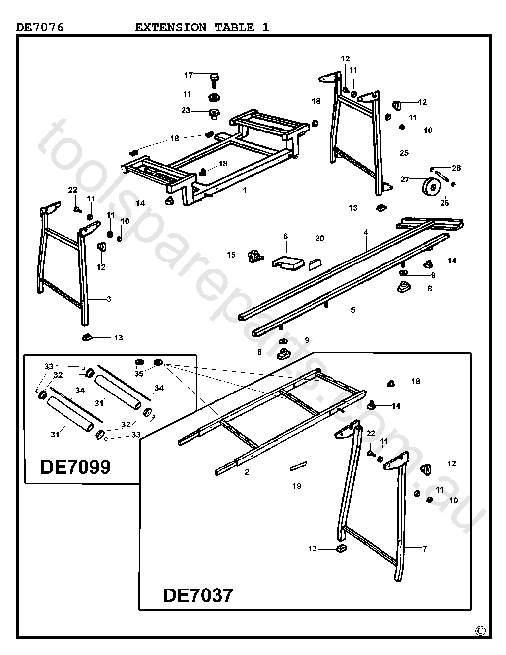 DeWalt DE7076 - Type 1  Diagram 0