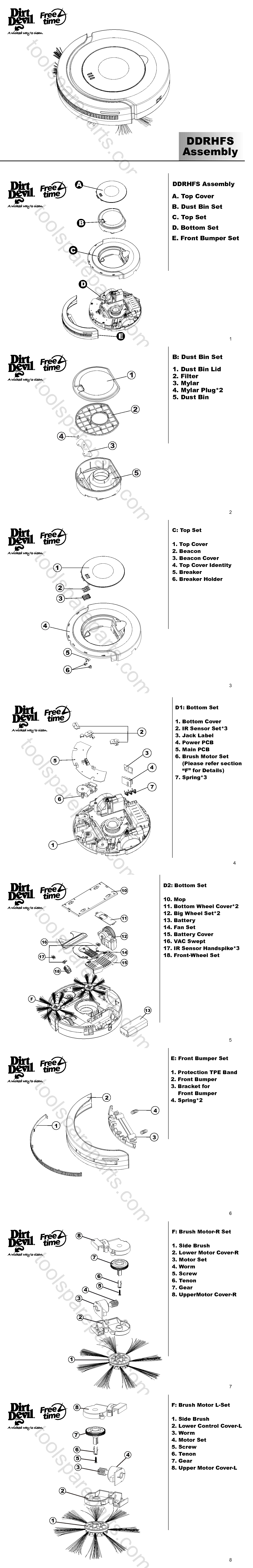 Dirt Devil DDRHFS  Diagram 1