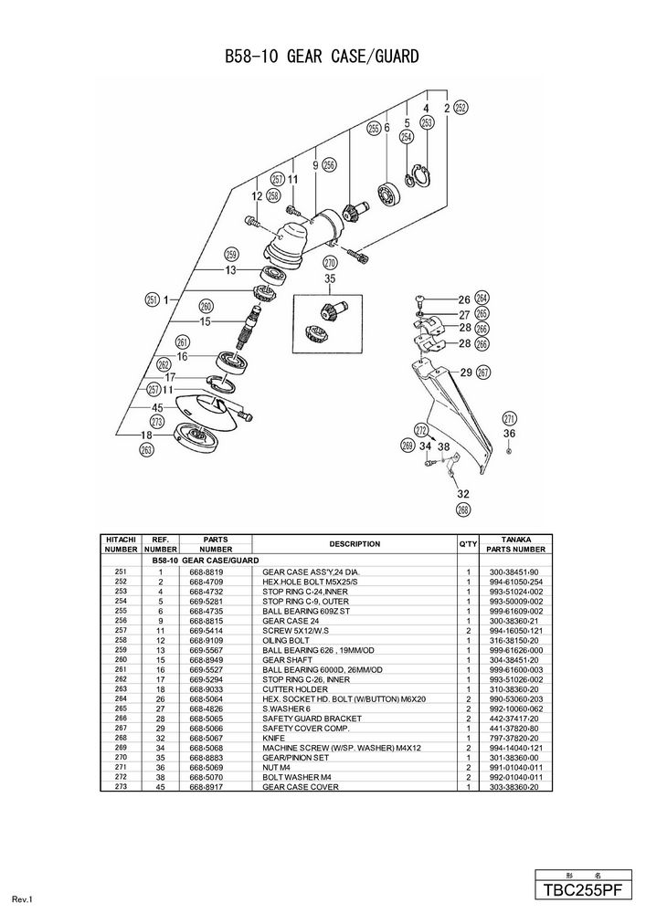 Hitachi ENGINE BRUSH CUTTER TBC255PF (FOR USA)  Diagram 9