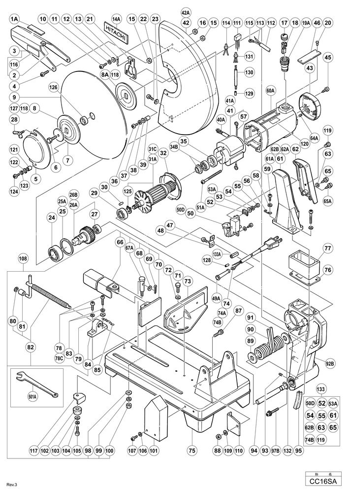 Hitachi CUT-OFF MACHINE CC16SA  Diagram 0