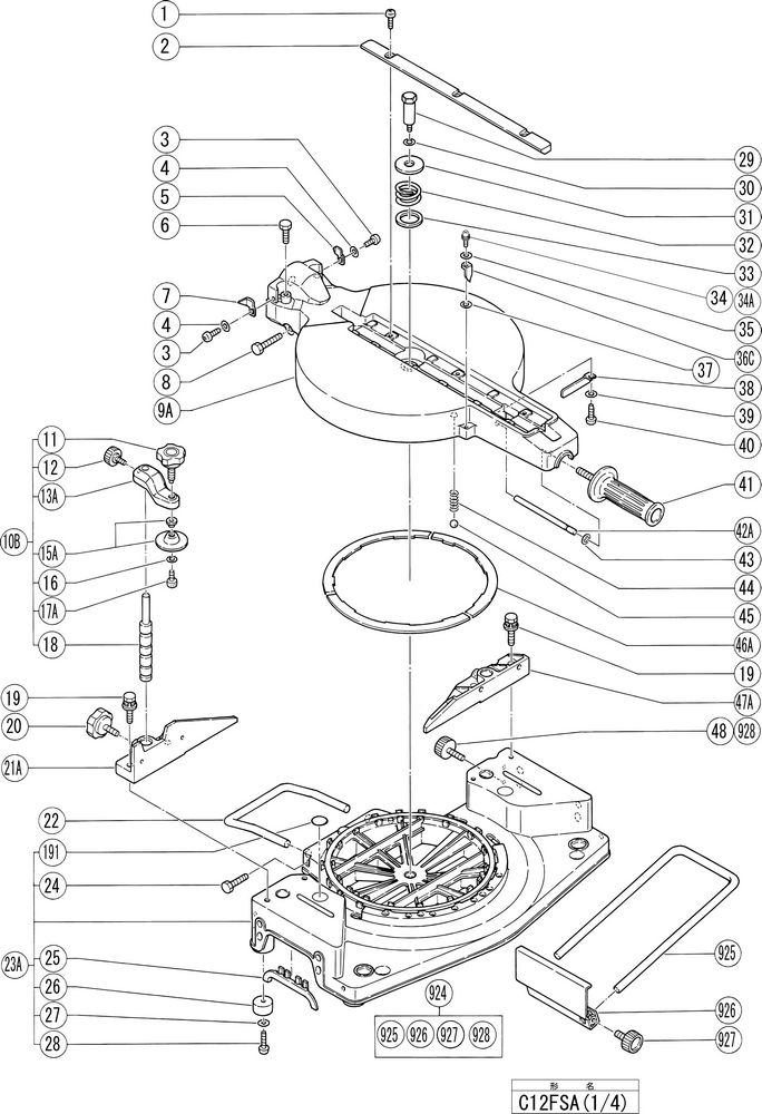 Hitachi SLIDE COMPOUND SAW C12FSA  Diagram 1
